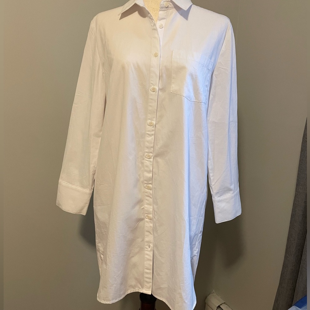 White Poplin Shirt Dress
